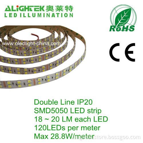 Super Bright 28.8w Double Row 24v 120 Smd5050 Led Strip Light Ribbon 